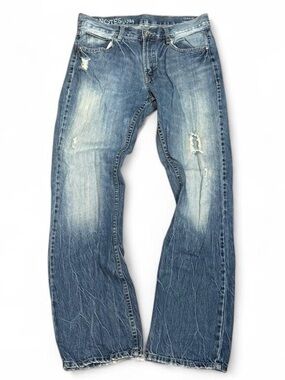 Y2K Bluenotes Faded Distressed Low Rise Straight Jeans